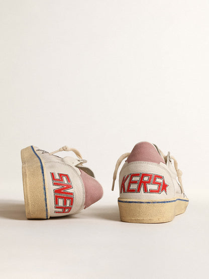 Ball Star  with glitter star and pink suede heel tab - Golden Goose Women