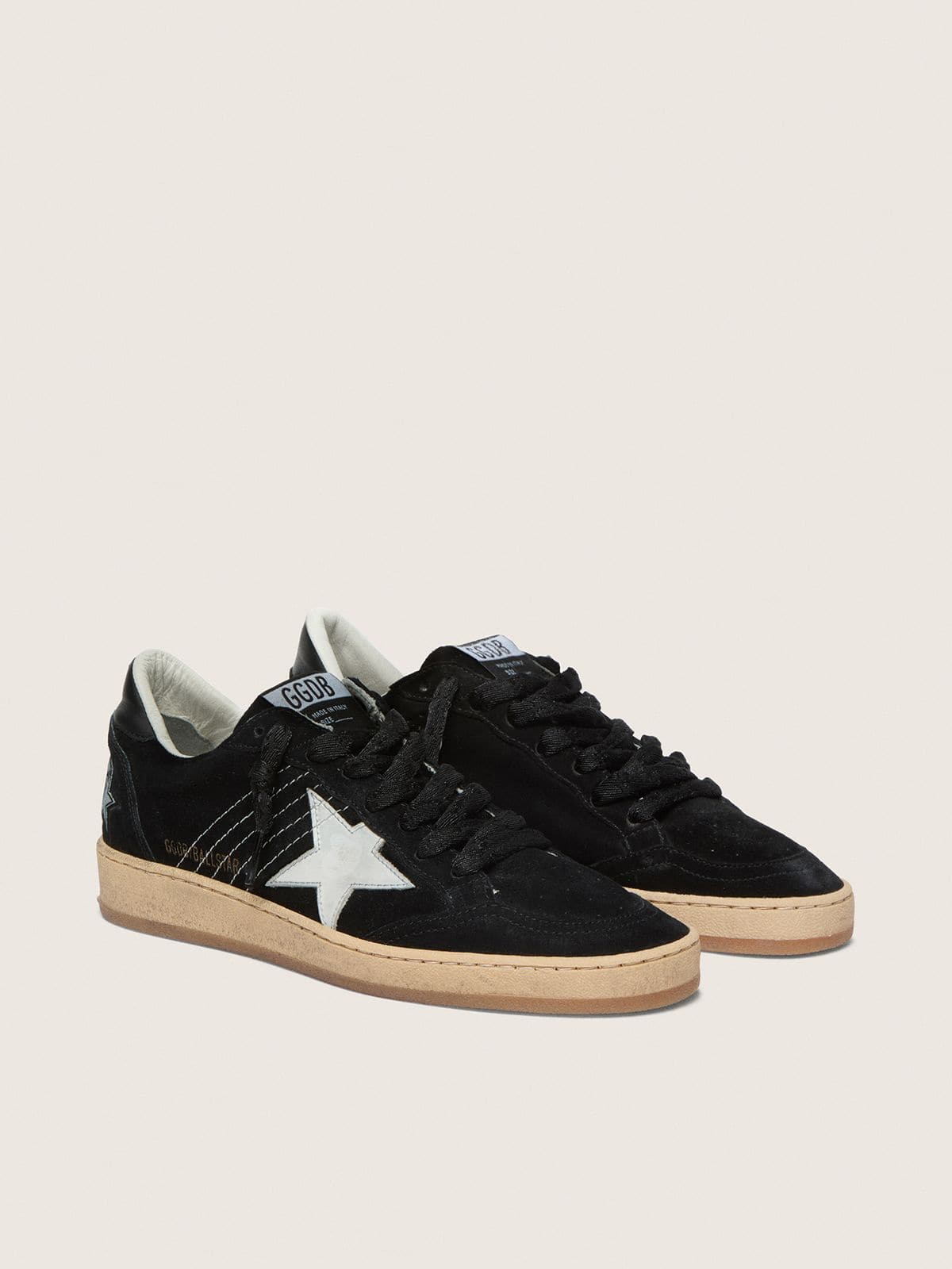 Women's Ball Star in black suede with white leather star - Golden Goose Women