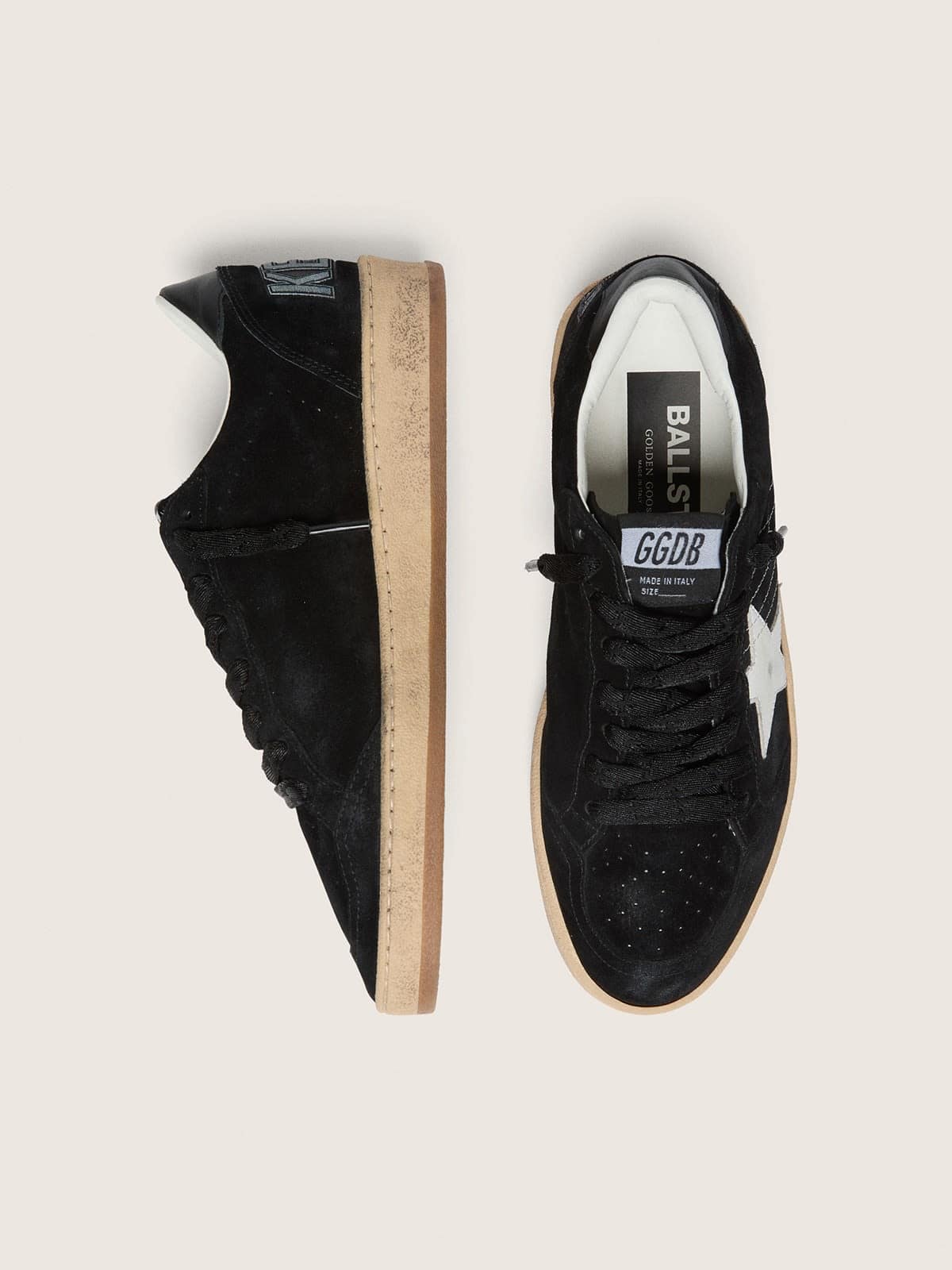 Women's Ball Star in black suede with white leather star - Golden Goose Women