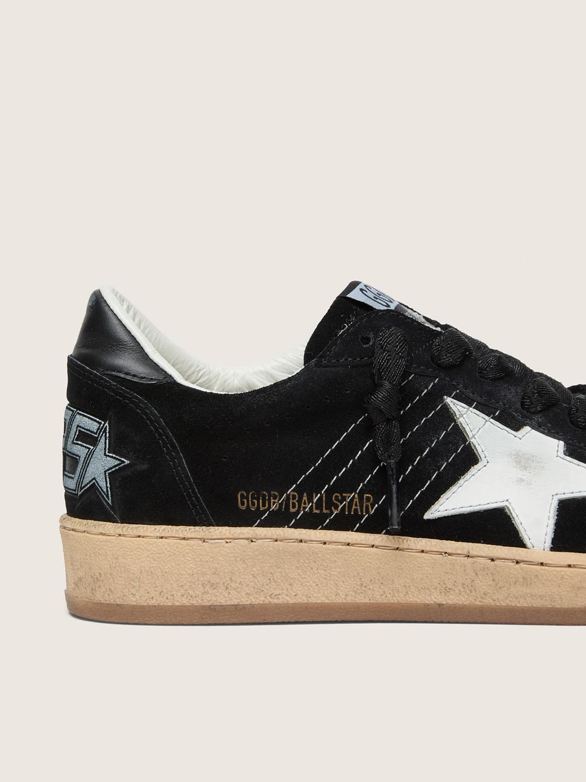 Women's Ball Star in black suede with white leather star - Golden Goose Women