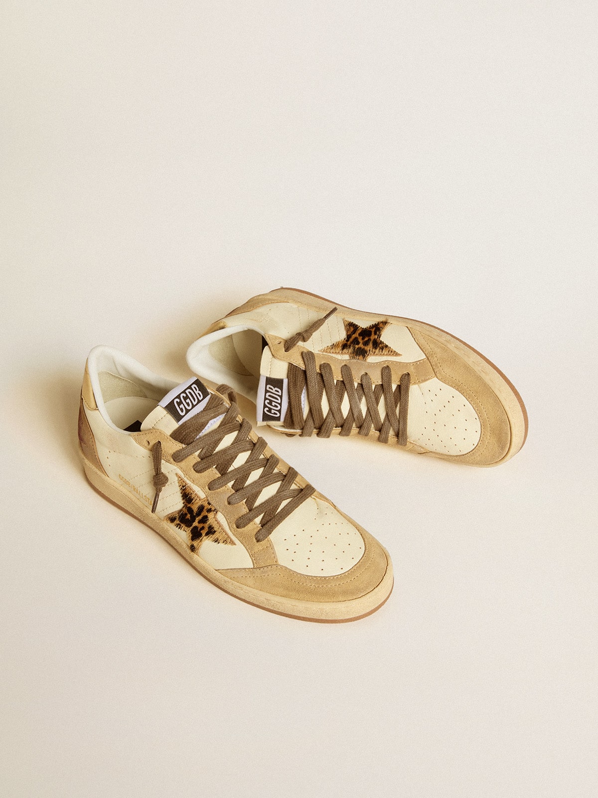 Women's Ball Star in nappa and suede with pony skin star and metallic heel tab - Golden Goose Women