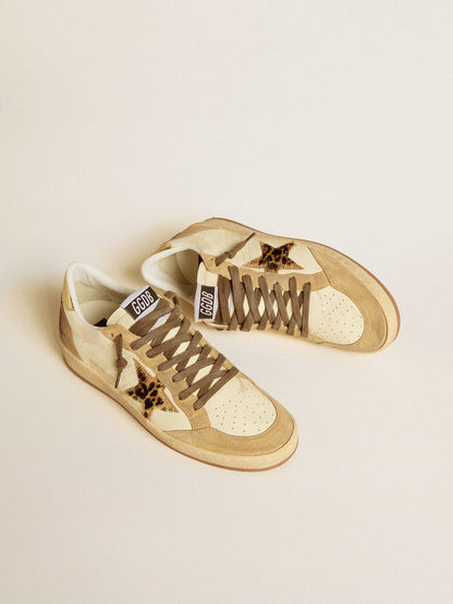 Women's Ball Star in nappa and suede with pony skin star and metallic heel tab - Golden Goose Women