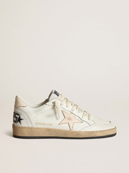 Ball Star  in white nappa with a salmon-pink nappa star - Golden Goose Women