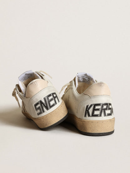 Ball Star  in white nappa with a salmon-pink nappa star - Golden Goose Women