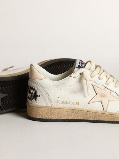 Ball Star  in white nappa with a salmon-pink nappa star - Golden Goose Women