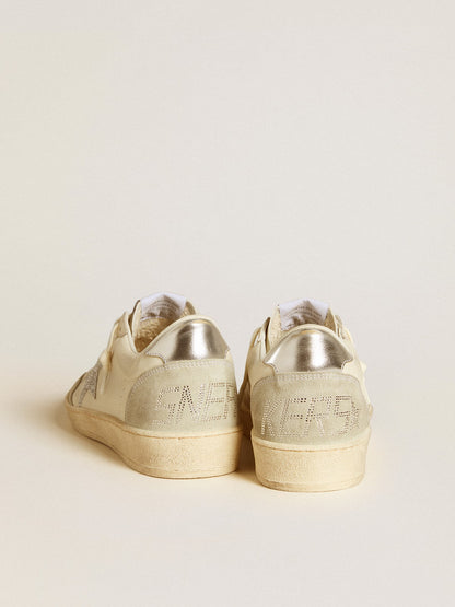 Women's Ball Star with silver Swarovski micro-crystal star and metallic silver leather heel tab - Golden Goose Women