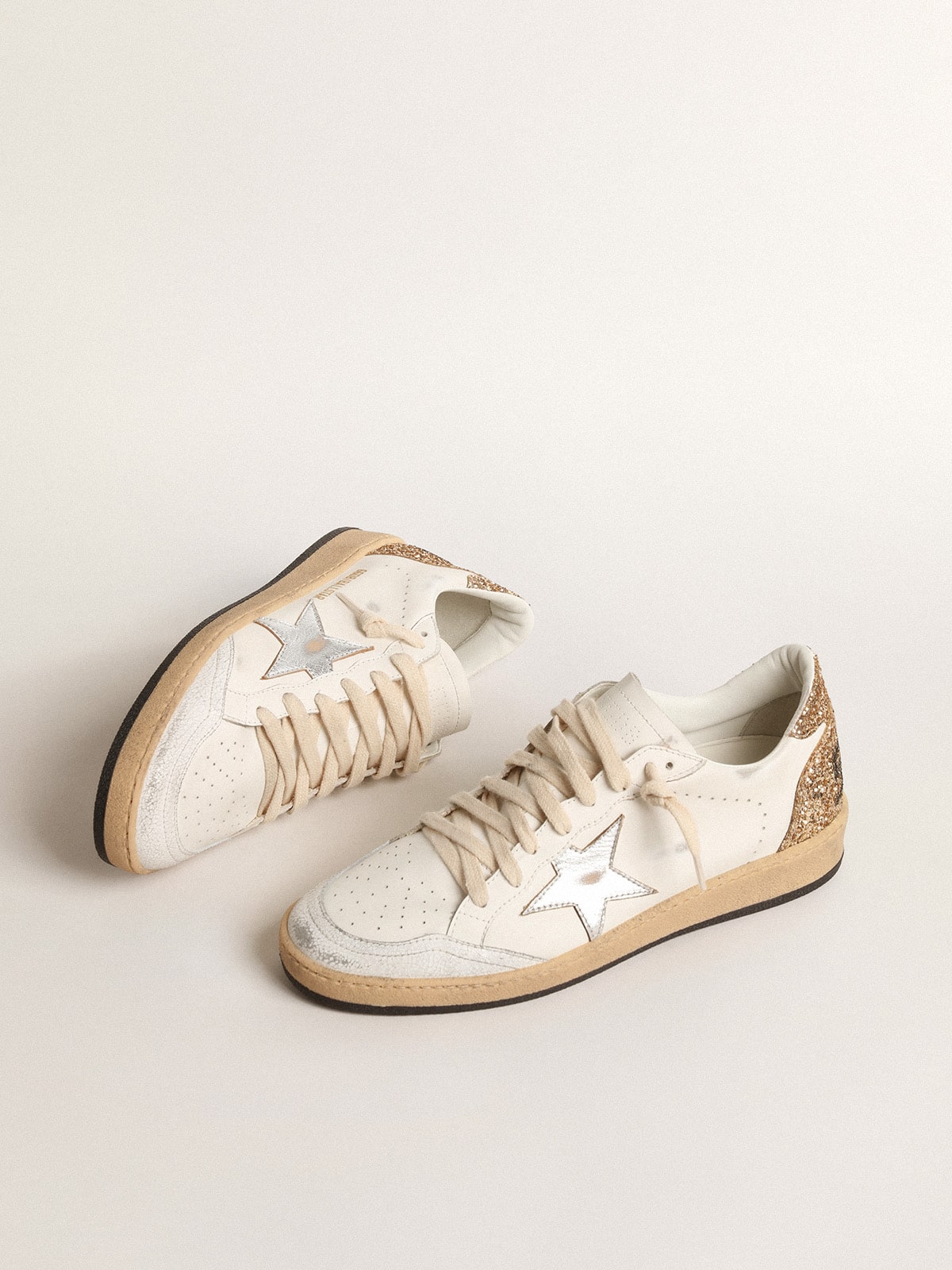 Ball Star with metallic leather star and glitter heel tab - Golden Goose Women
