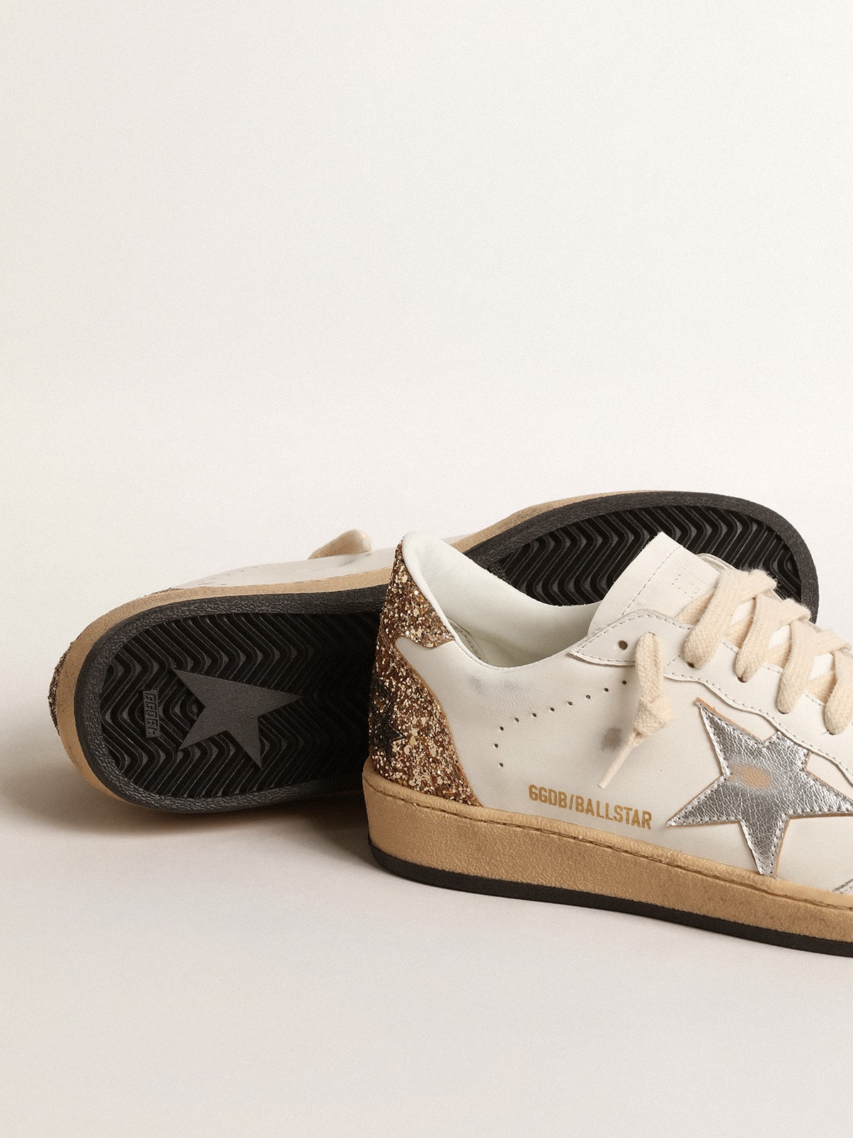 Ball Star with metallic leather star and glitter heel tab - Golden Goose Women