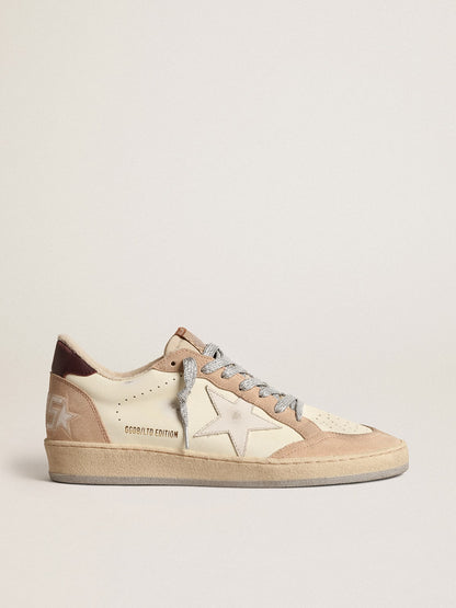 Women's Ball Star LTD with white star and burgundy leather heel tab - Golden Goose Women
