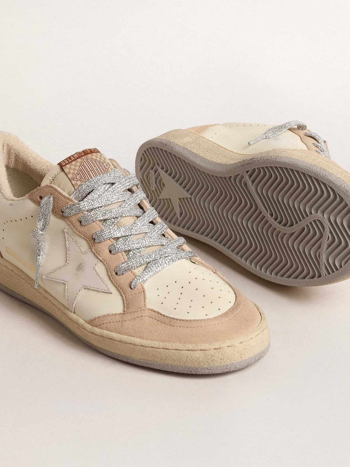 Women's Ball Star LTD with white star and burgundy leather heel tab - Golden Goose Women