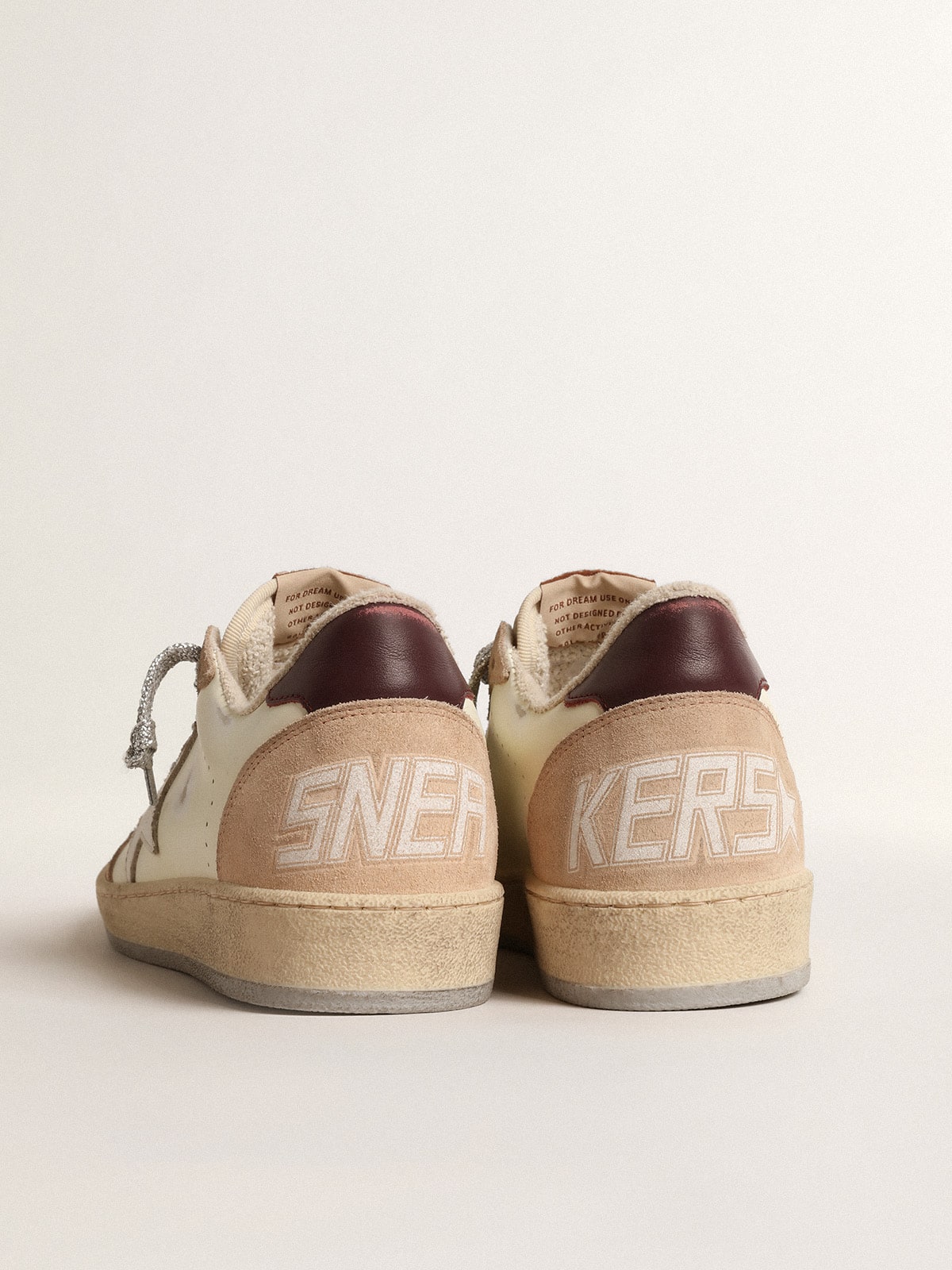 Women's Ball Star LTD with white star and burgundy leather heel tab - Golden Goose Women