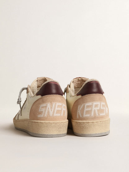Women's Ball Star LTD with white star and burgundy leather heel tab - Golden Goose Women