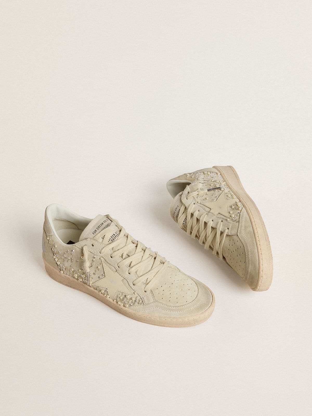 Ball Star in suede with Swarovski crystals and pearls and leather star - Golden Goose Women