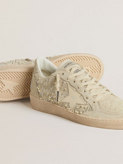 Ball Star in suede with Swarovski crystals and pearls and leather star - Golden Goose Women