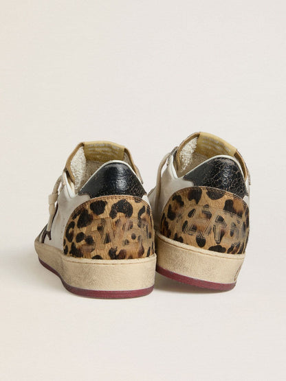 Women's Ball Star with brown leather star and leopard-print pony skin tongue - Golden Goose Women