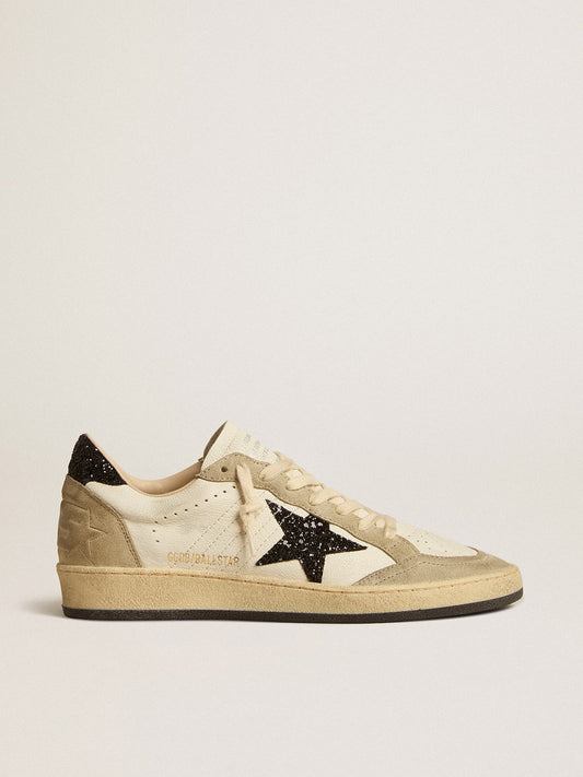 Ball Star in nappa and suede with black glitter star and heel tab - Golden Goose Women