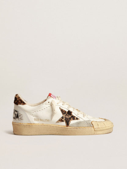 Ball Star in nappa with leopard-print pony skin star and heel tab - Golden Goose Women