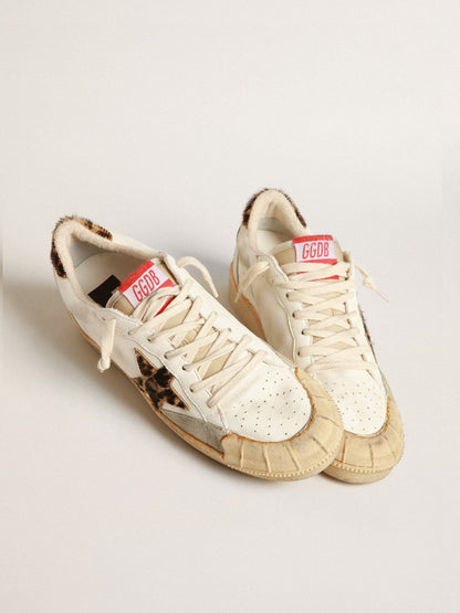 Ball Star in nappa with leopard-print pony skin star and heel tab - Golden Goose Women