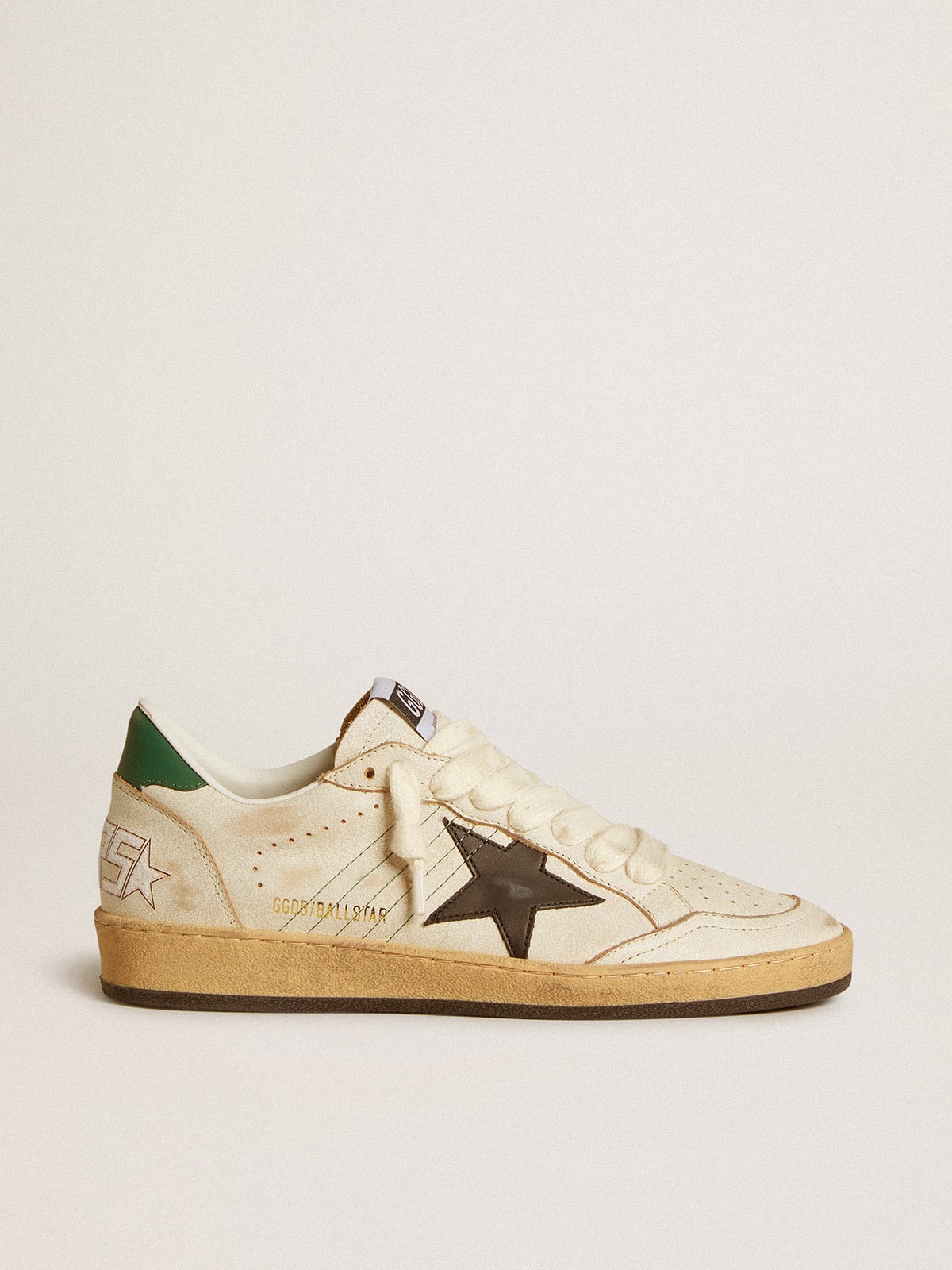 Women’s Ball Star with black leather star and green leather heel tab - Golden Goose Women