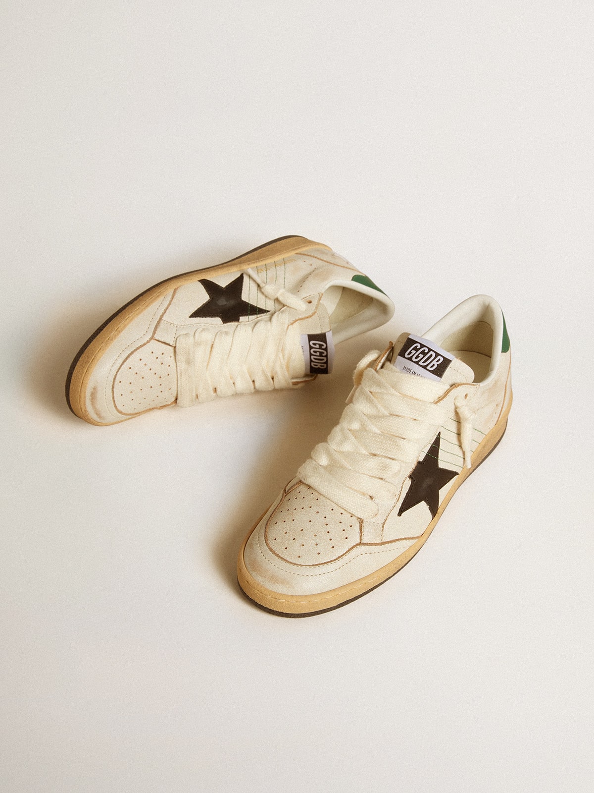 Women’s Ball Star with black leather star and green leather heel tab - Golden Goose Women