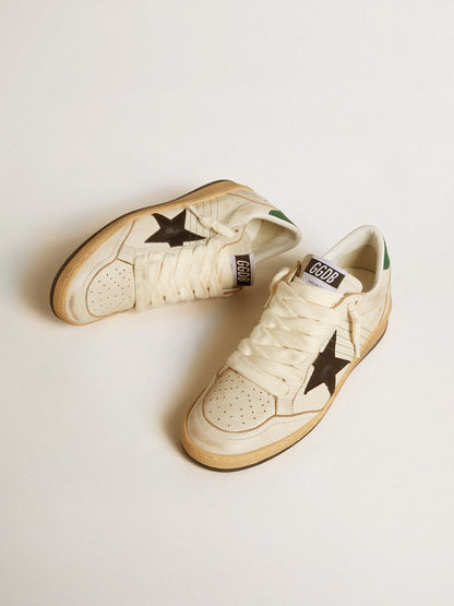 Women’s Ball Star with black leather star and green leather heel tab - Golden Goose Women