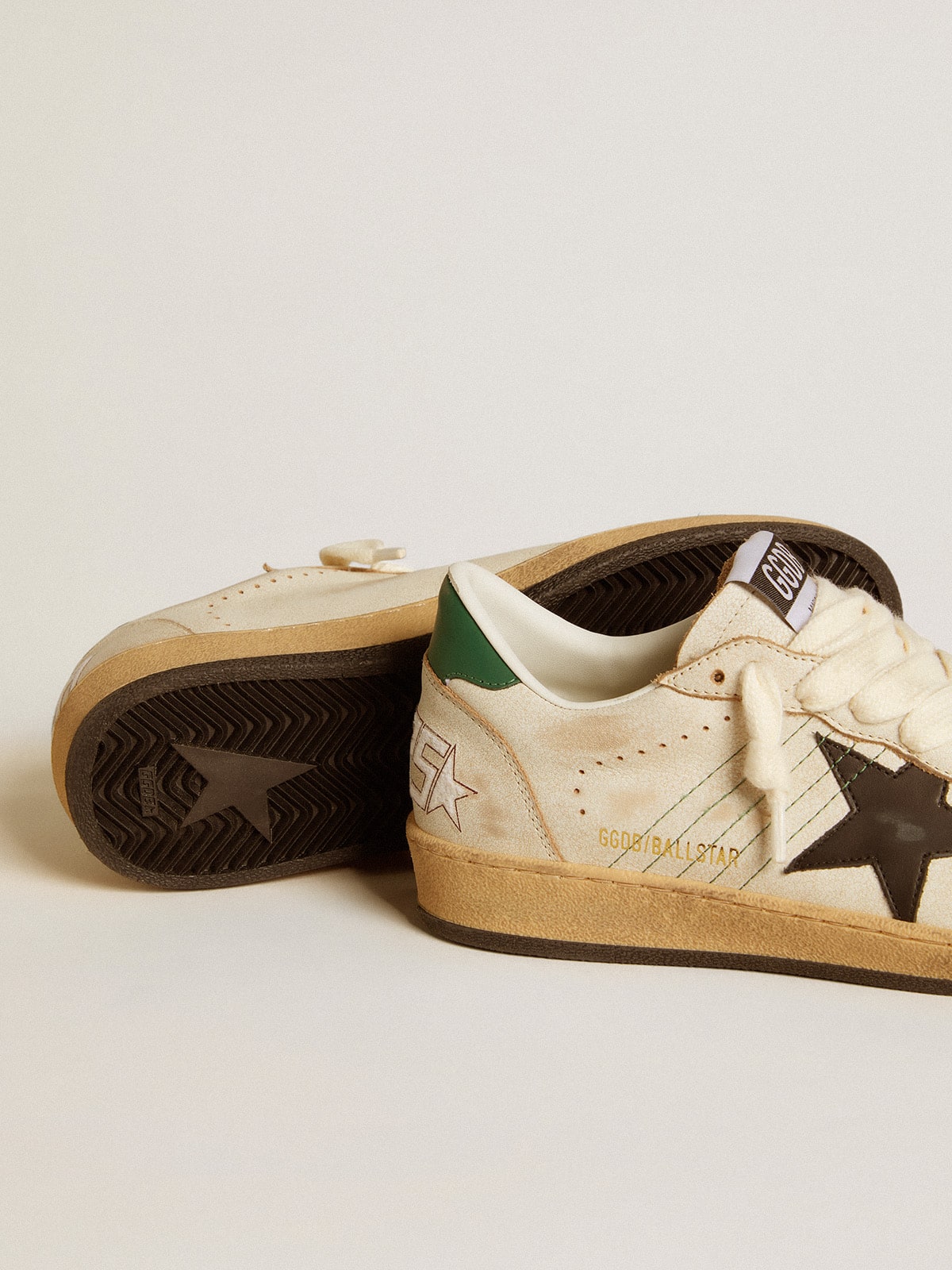 Women’s Ball Star with black leather star and green leather heel tab - Golden Goose Women