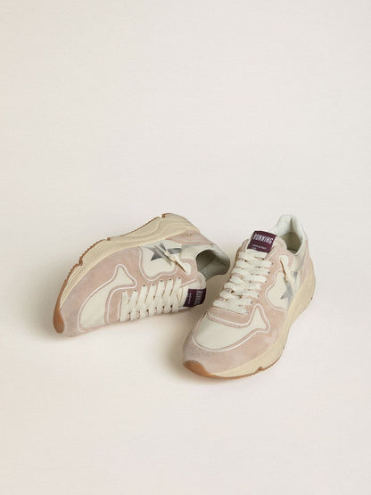 Women's Running Sole in nylon and suede with silver printed star and leather heel tab - Golden Goose Women