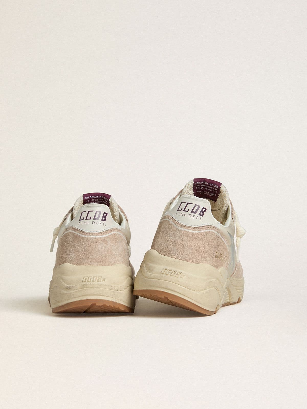 Women's Running Sole in nylon and suede with silver printed star and leather heel tab - Golden Goose Women