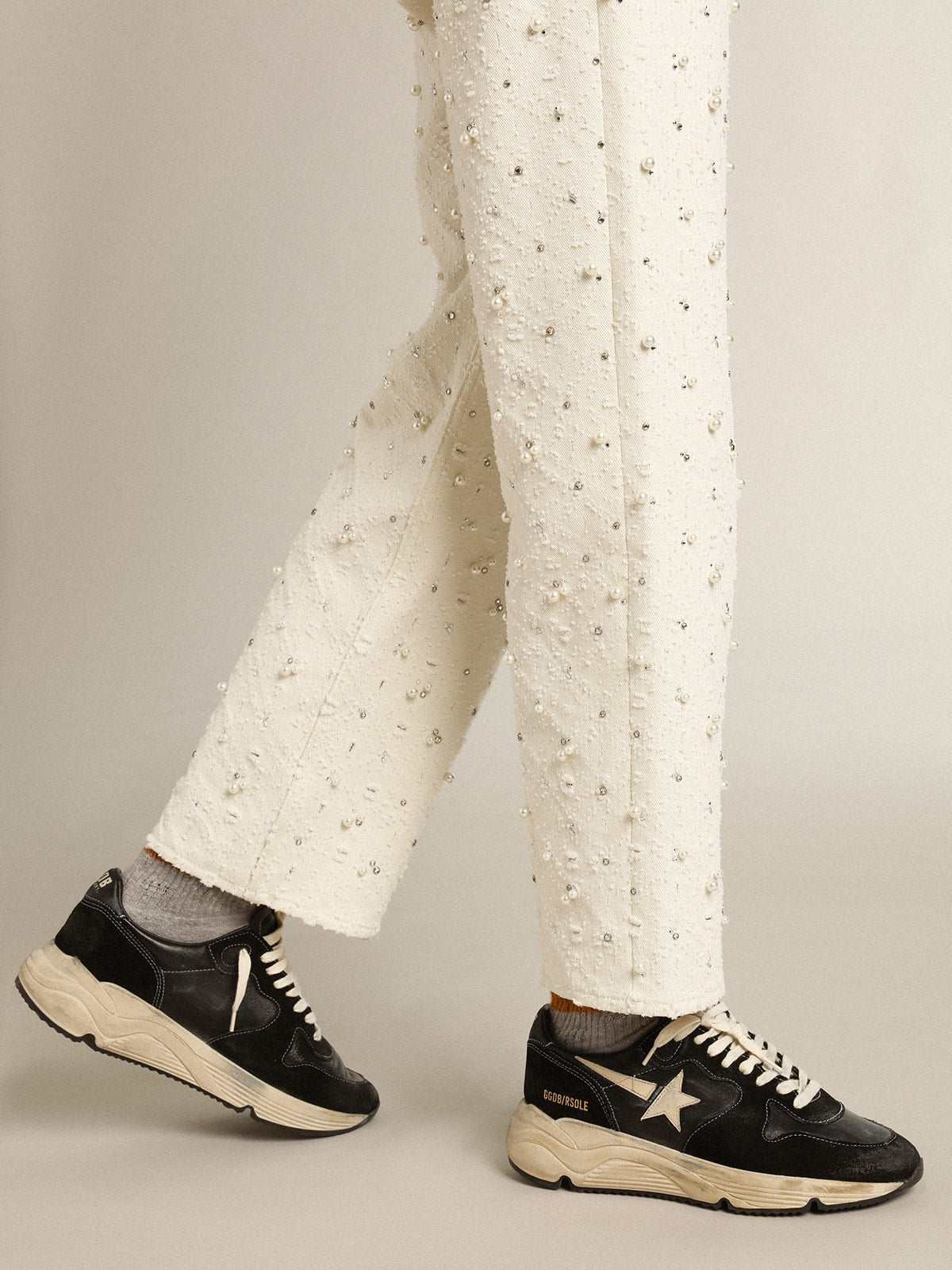 Women's Running Sole in black nappa and suede - Golden Goose Women