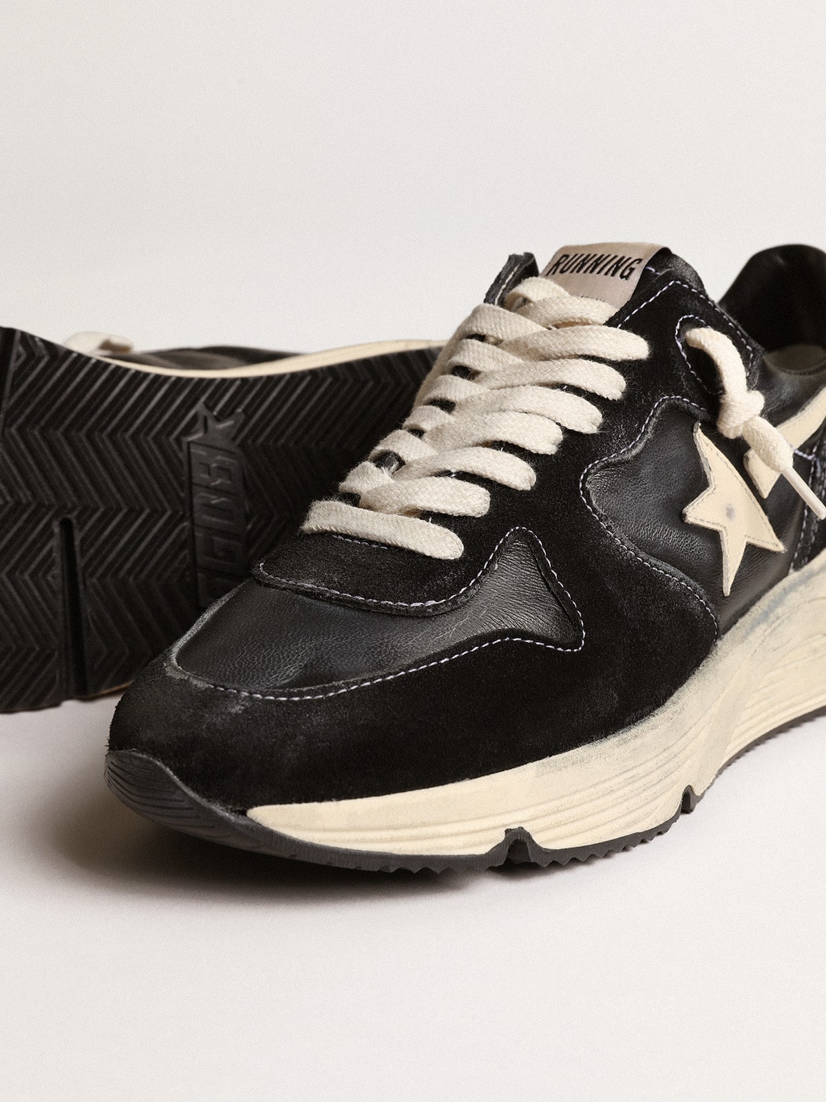 Women's Running Sole in black nappa and suede - Golden Goose Women