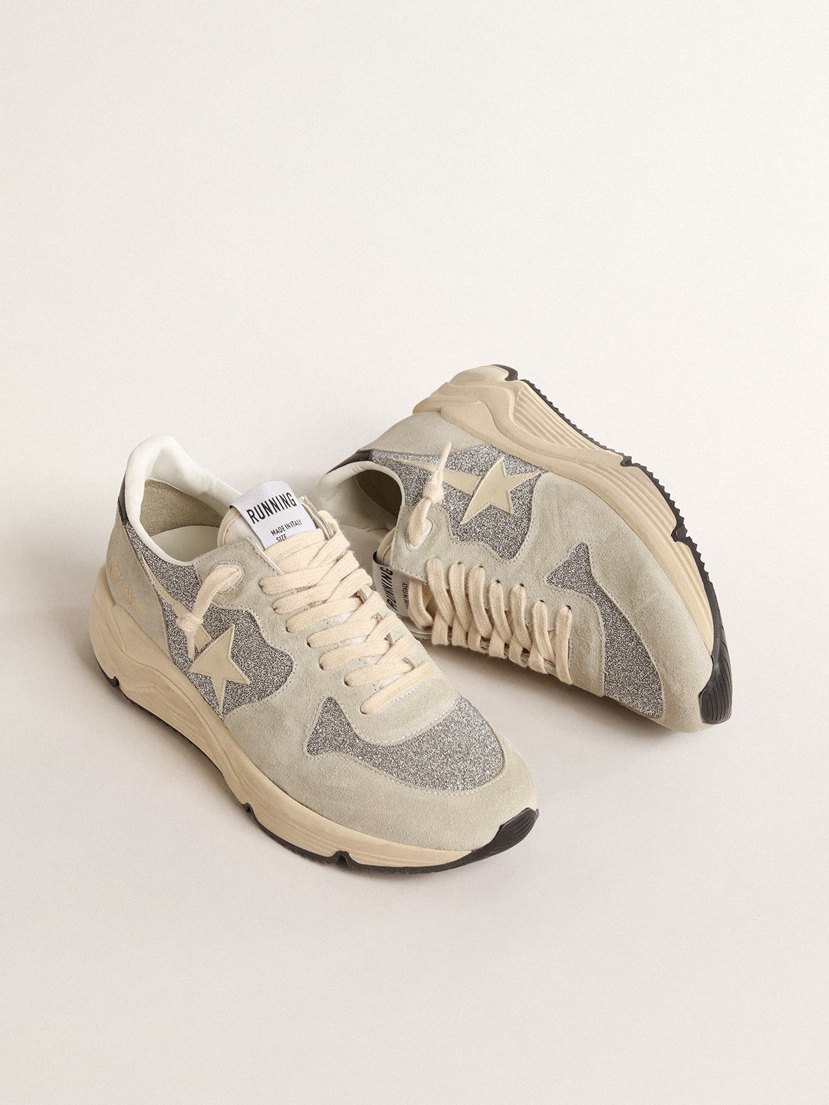 Women's Running Sole embellished with Swarovski crystals and ivory star - Golden Goose Women