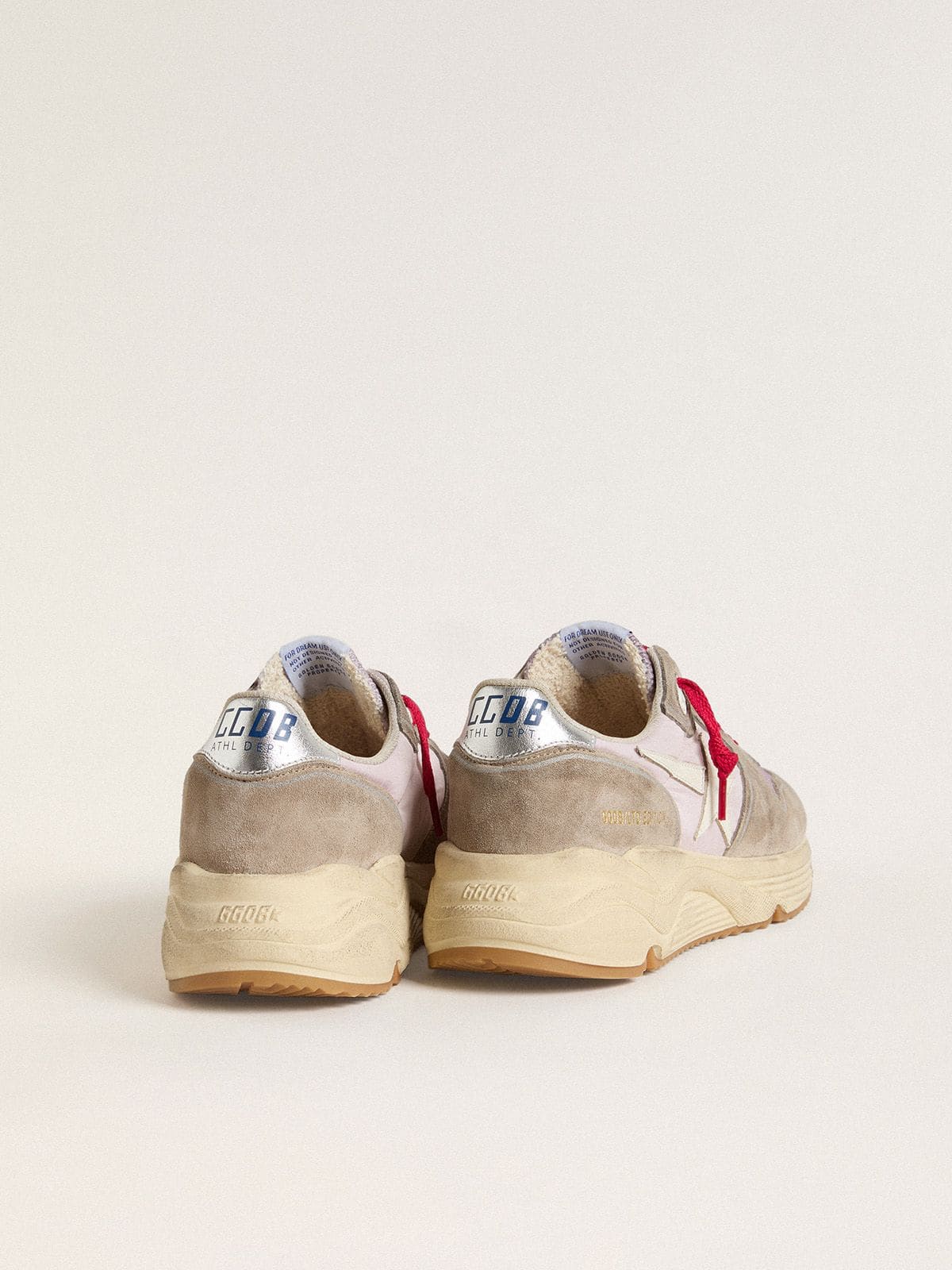 Running Sole LTD in pink nylon with white leather star - Golden Goose Women