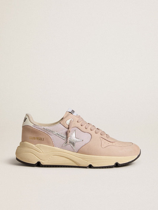 Women’s Running Sole in mesh and nubuck with silver metallic leather star - Golden Goose Women