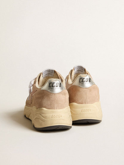 Women's Running Sole in mesh and suede with pink star and silver heel tab - Golden Goose Women