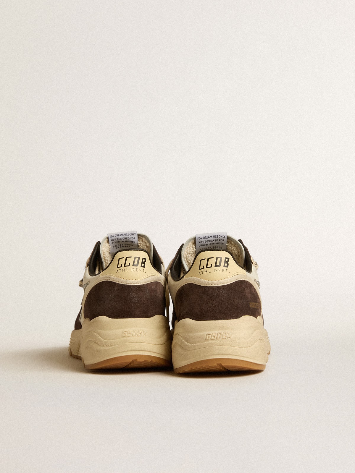 Women's Running Sole  in nappa and brown suede with a Swarovski crystal star - Golden Goose Women