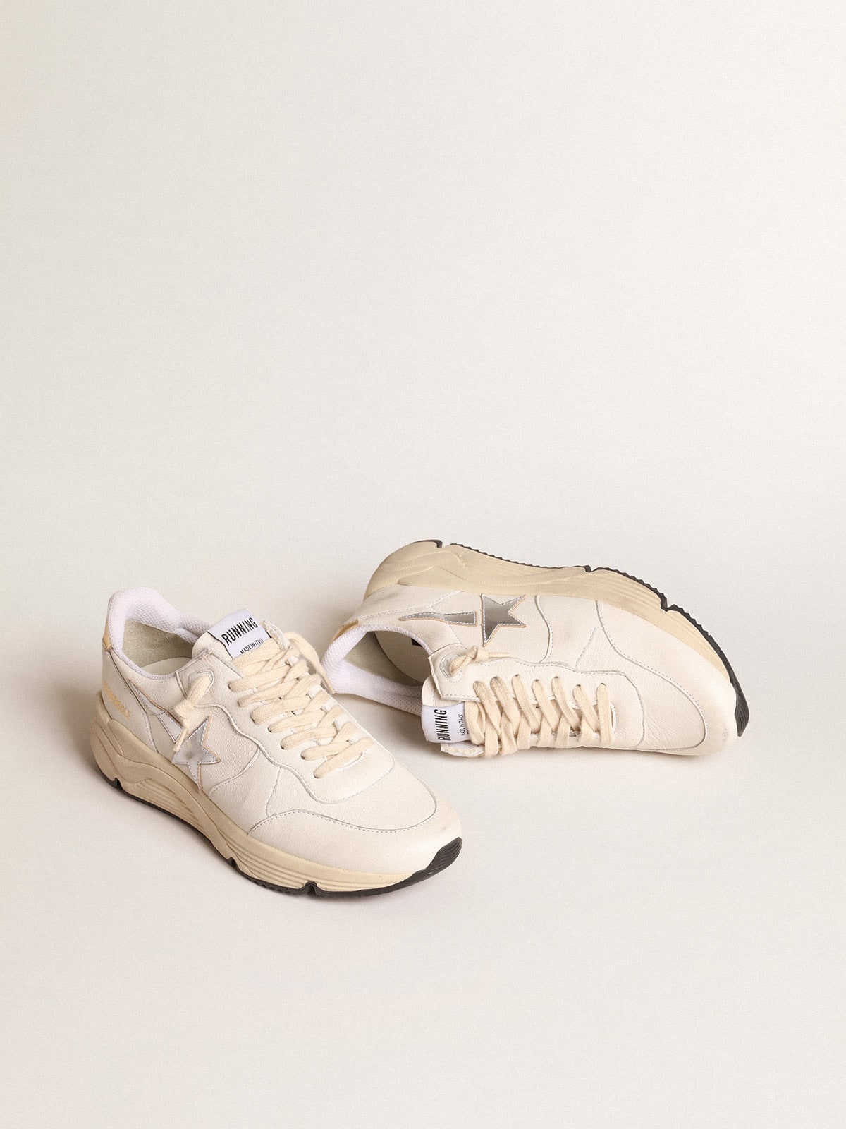 Running Sole in nappa with silver star and gold leather heel tab - Golden Goose Women