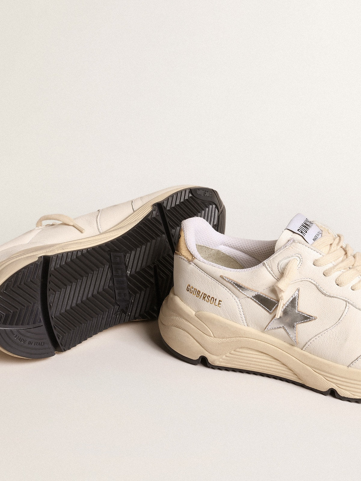 Running Sole in nappa with silver star and gold leather heel tab - Golden Goose Women