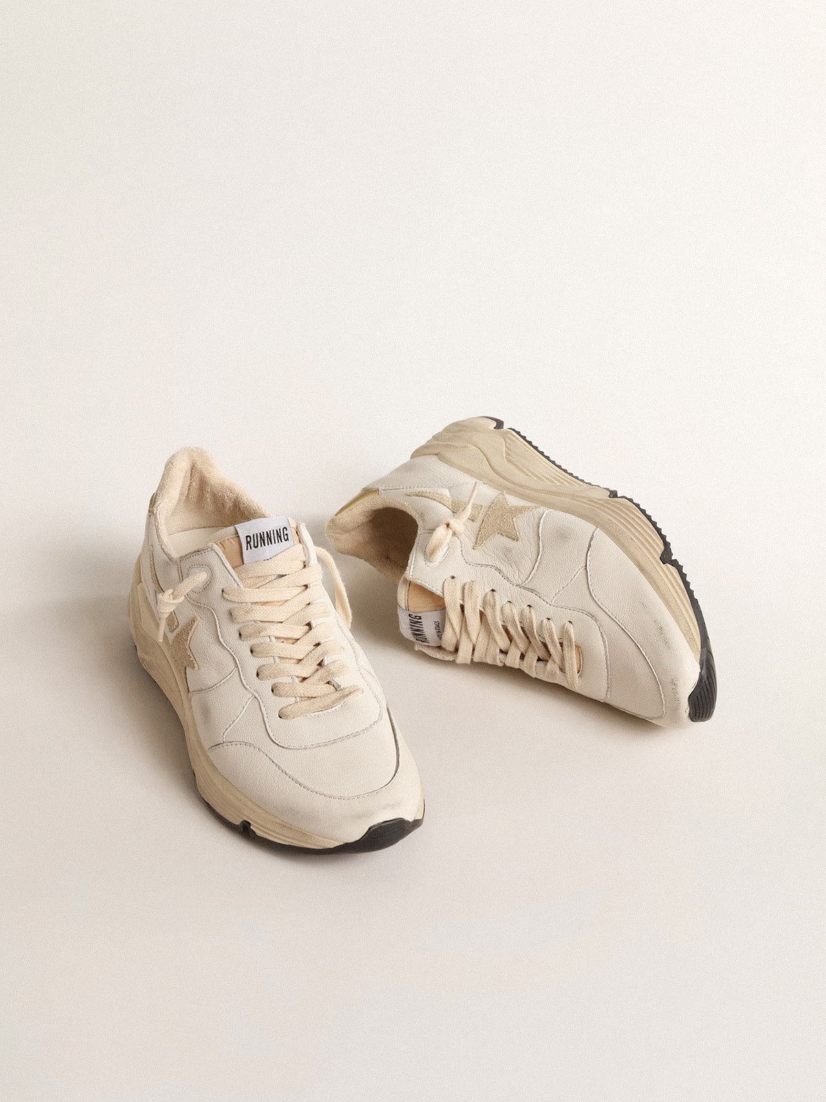 Women's Running Sole  in nappa with suede star and gold heel tab - Golden Goose Women