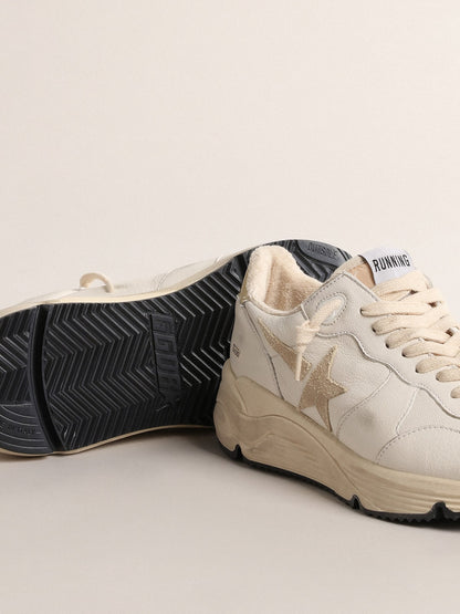 Women's Running Sole  in nappa with suede star and gold heel tab - Golden Goose Women