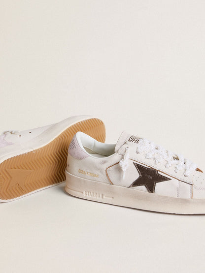 Stardan in nappa leather with metallic silver leather star and pink suede heel tab - Golden Goose Women