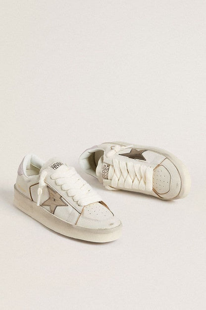 Stardan in nappa leather with metallic silver leather star and pink suede heel tab - Golden Goose Women