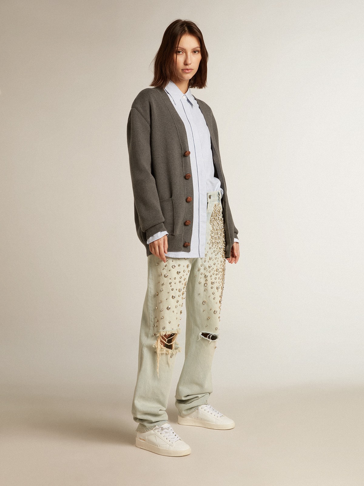 Women’s bio-based Stardan with white star and heel tab - Golden Goose Women