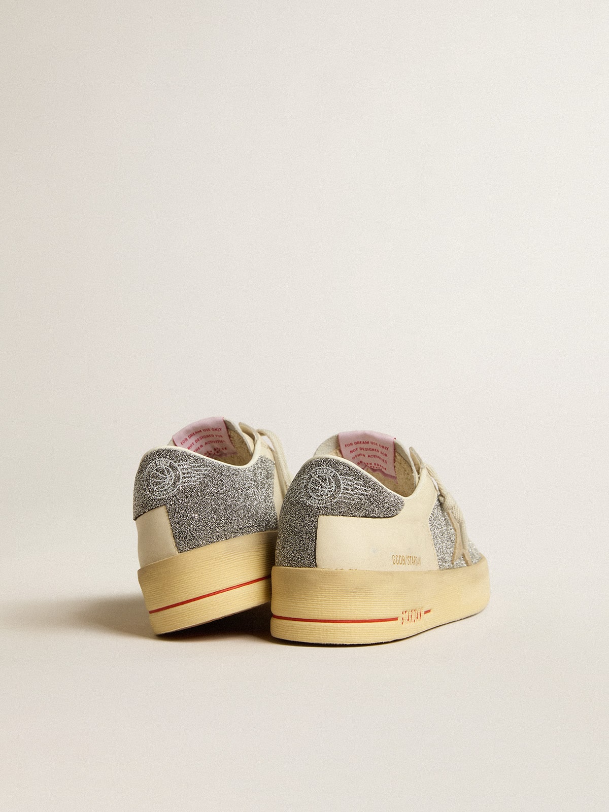 Women's Stardan in suede with sand star and silver Swarovski crystal inserts - Golden Goose Women
