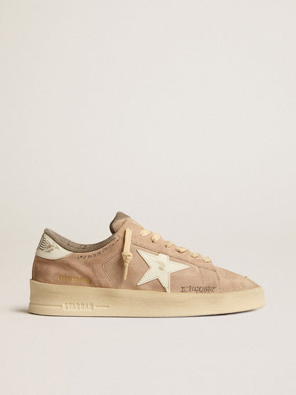 Women's Stardan in old rose suede with white leather star and heel tab - Golden Goose Women