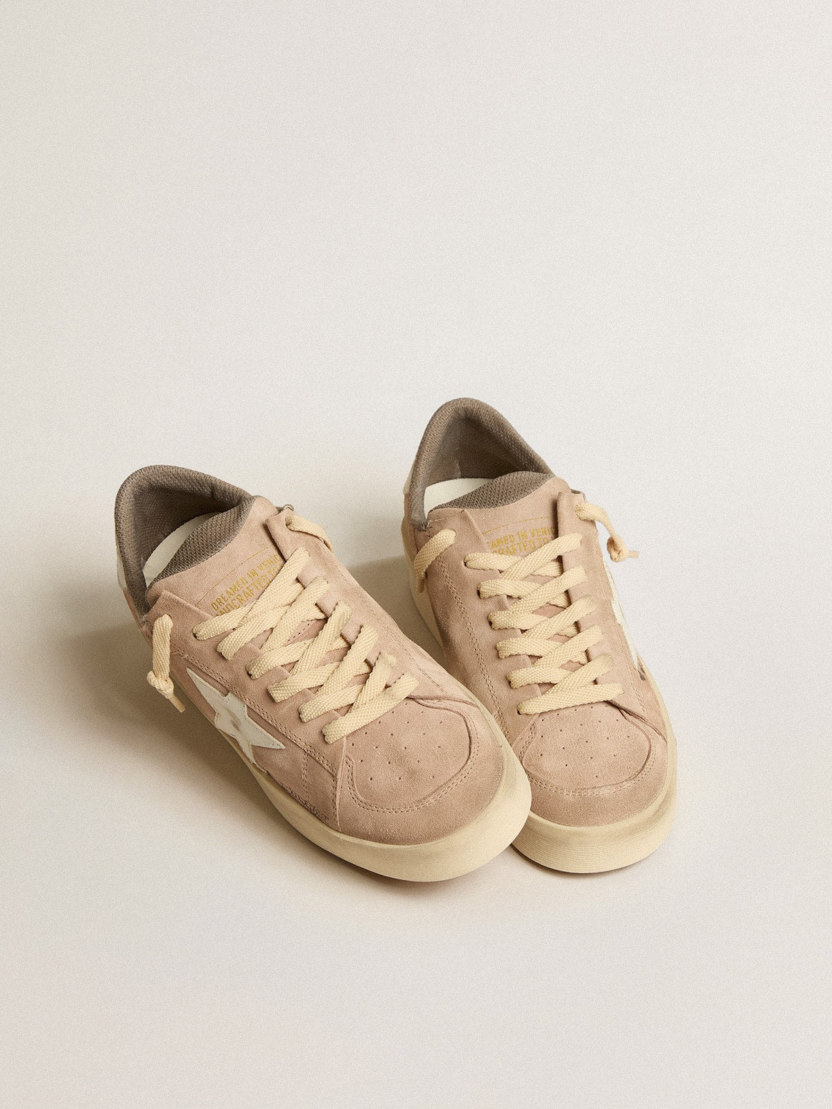Women's Stardan in old rose suede with white leather star and heel tab - Golden Goose Women