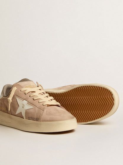 Women's Stardan in old rose suede with white leather star and heel tab - Golden Goose Women