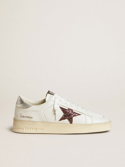 Women's Stardan in nappa with glitter star and metallic leather heel tab - Golden Goose Women