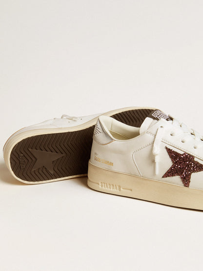 Women's Stardan in nappa with glitter star and metallic leather heel tab - Golden Goose Women