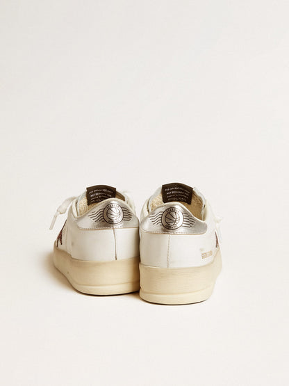 Women's Stardan in nappa with glitter star and metallic leather heel tab - Golden Goose Women