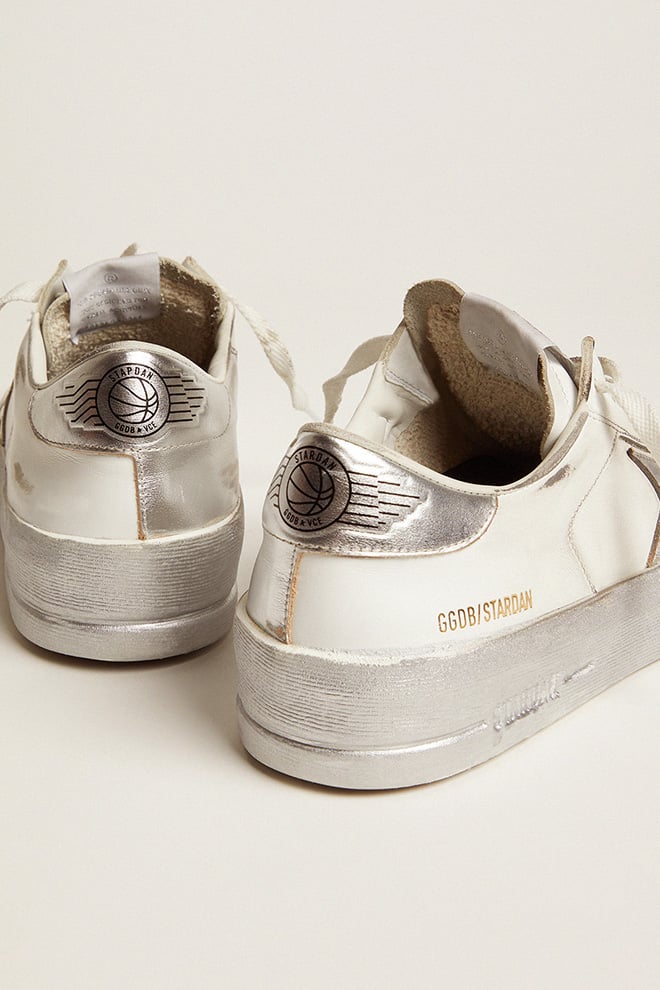 Stardan sneakers with silver metallic leather star and heel tab - Golden Goose Women